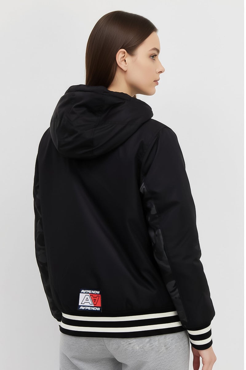 Aape By A Bathing Ape Women Embroidered Logo Puffer Jacket, Black - Image 4